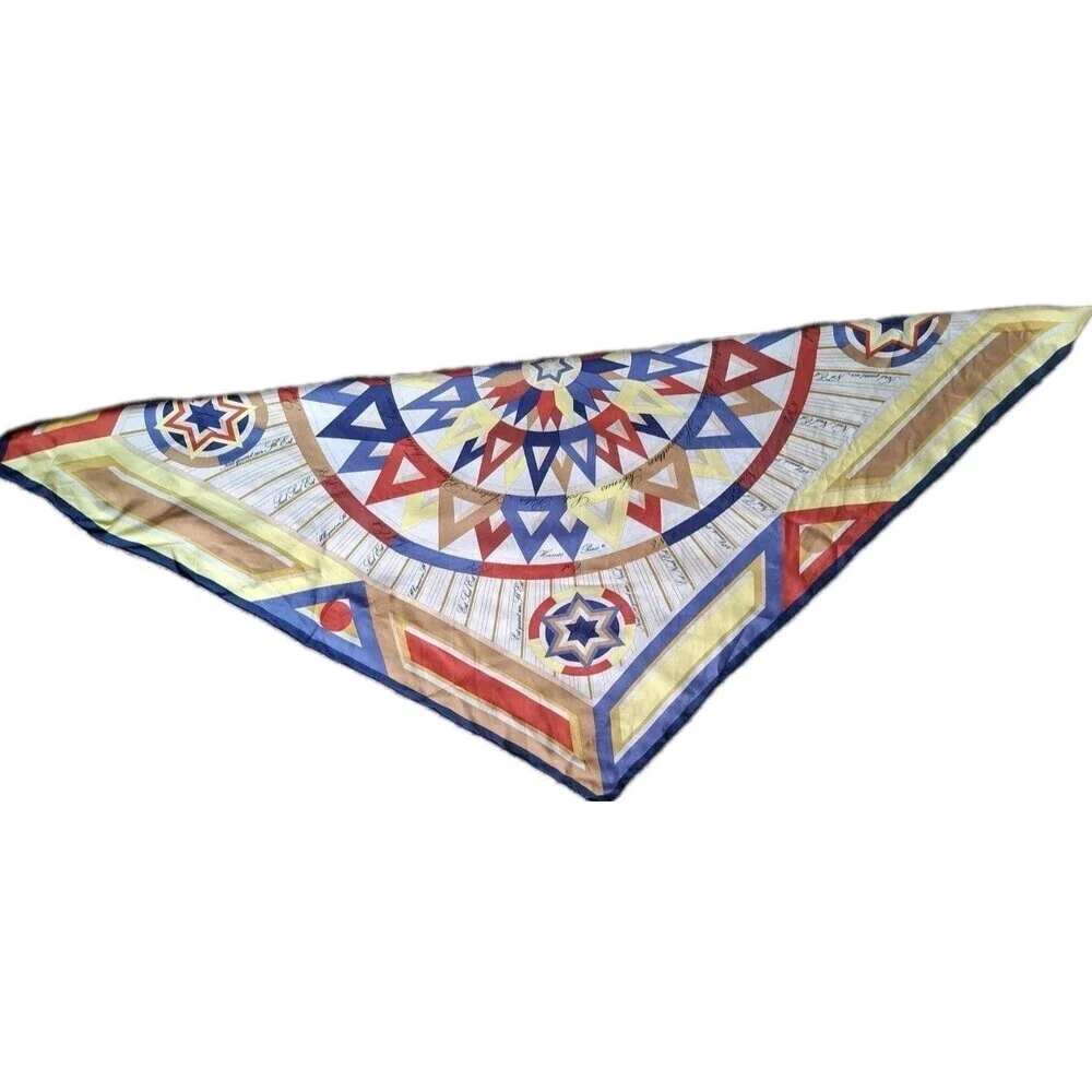 Hermes La Rose Des Vents Compass Scarf Silk 34” X 34” Designer